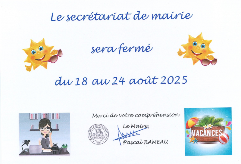 fermeture mairie été