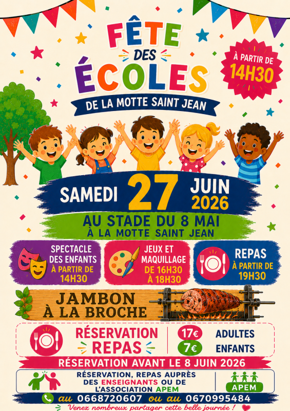 affiche fêtes des écoles 2026